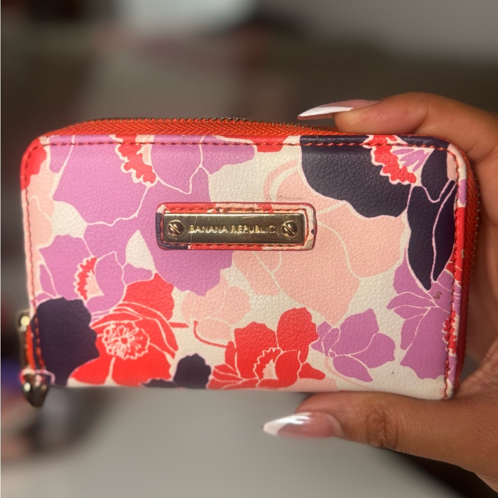 Banana Republic Floral Wallet - Pink, Red, Purple